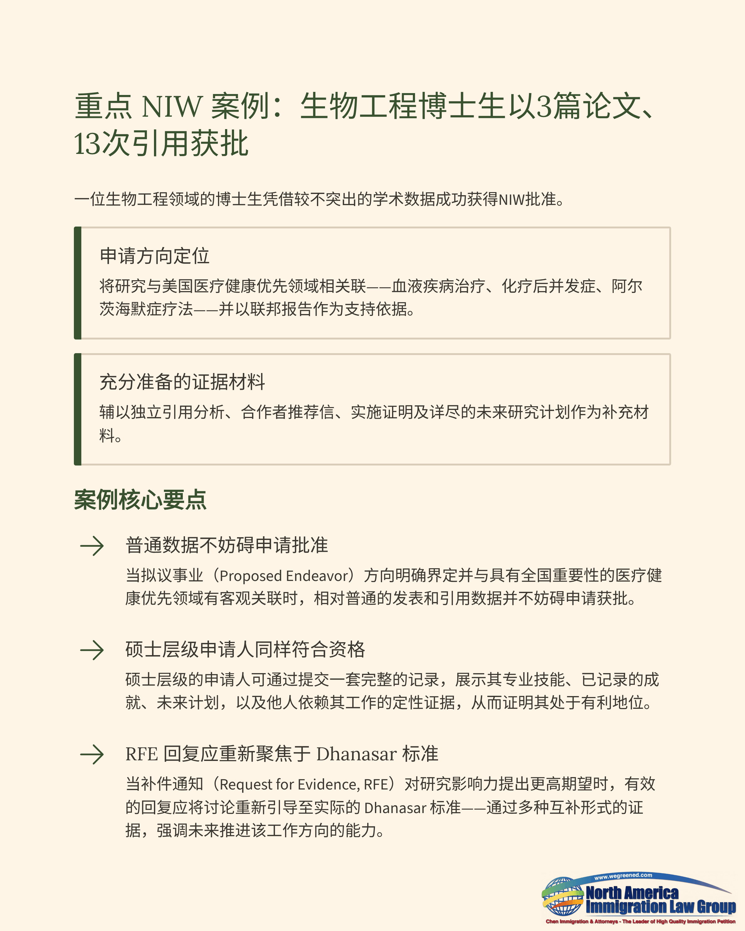 Chinese document detailing a biotechnology PhD thesis case study with key points and a logo.