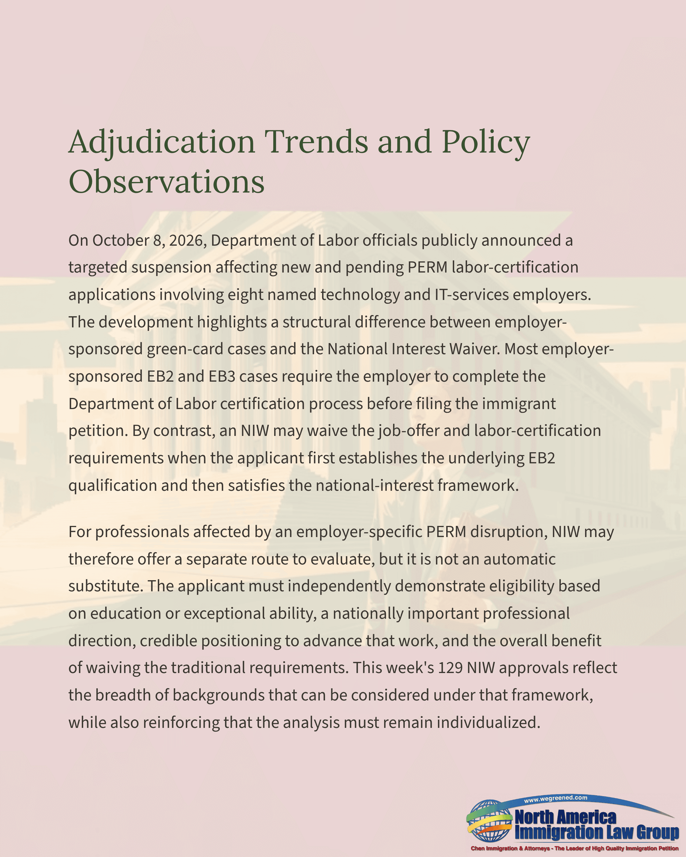 Document cover displaying the title 'Adjudication Trends and Policy Observations'.