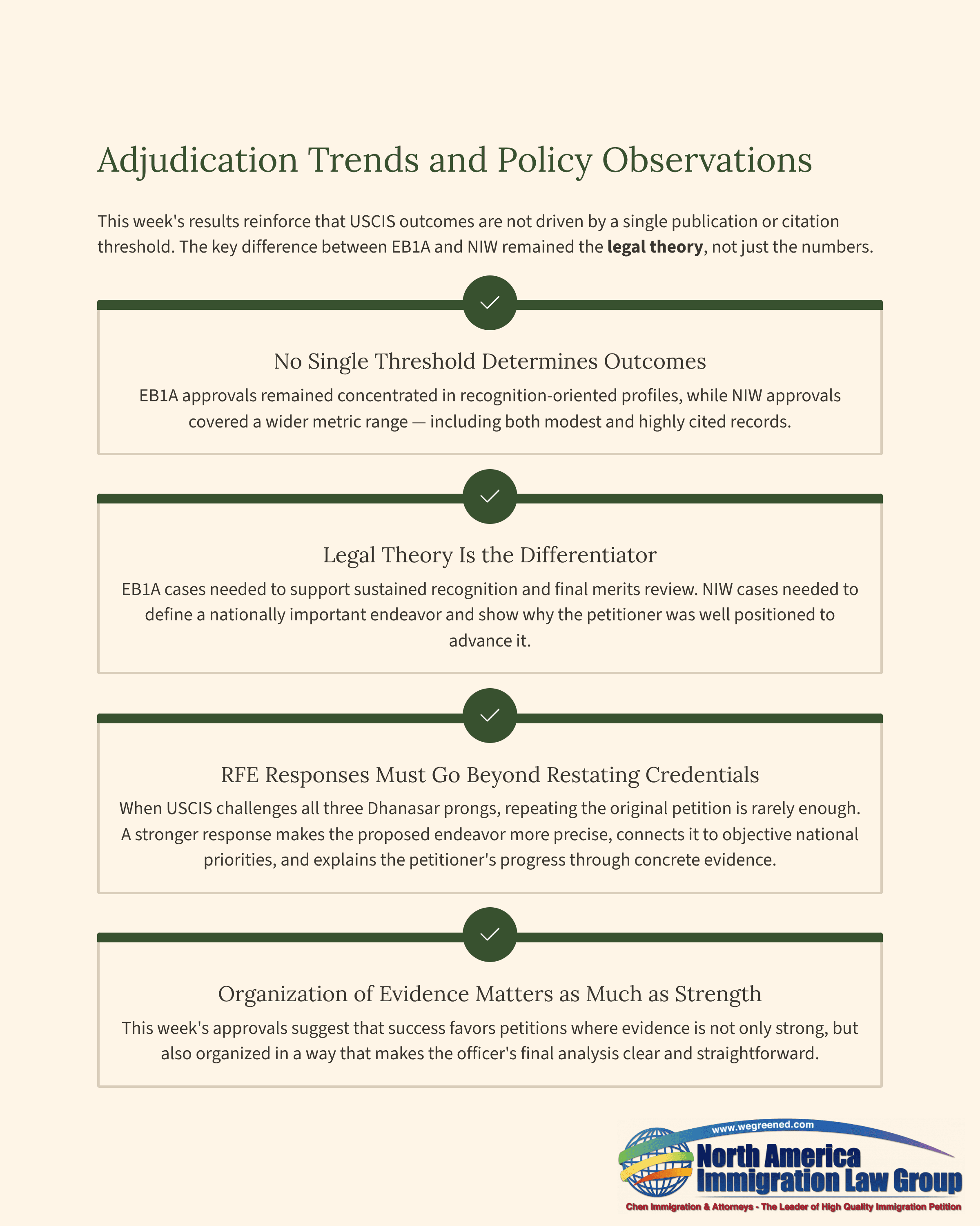 Document outlining adjudication trends and policy observations with key legal insights and recommendations.