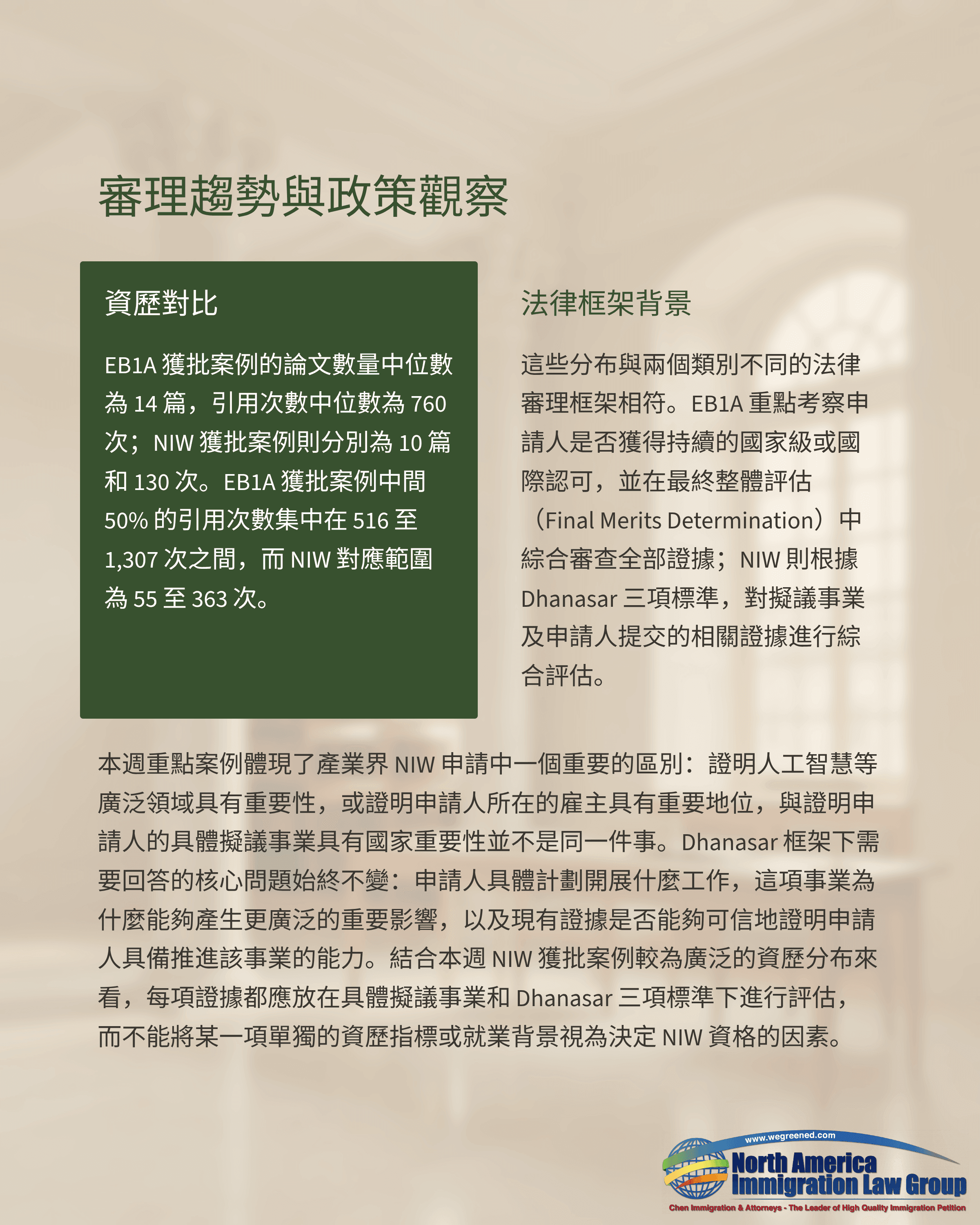 Chinese document presenting an overview of immigration trends, policies, and visa services.